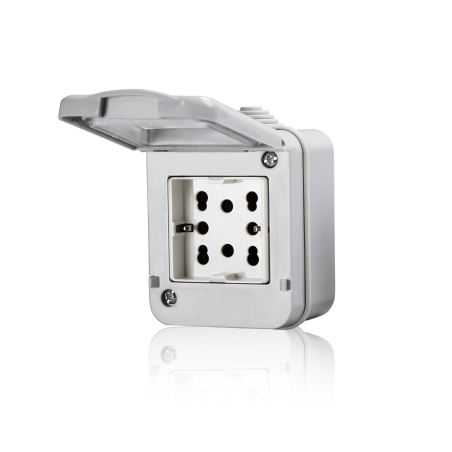 Side Box IP55 2 modules completed with Side socket